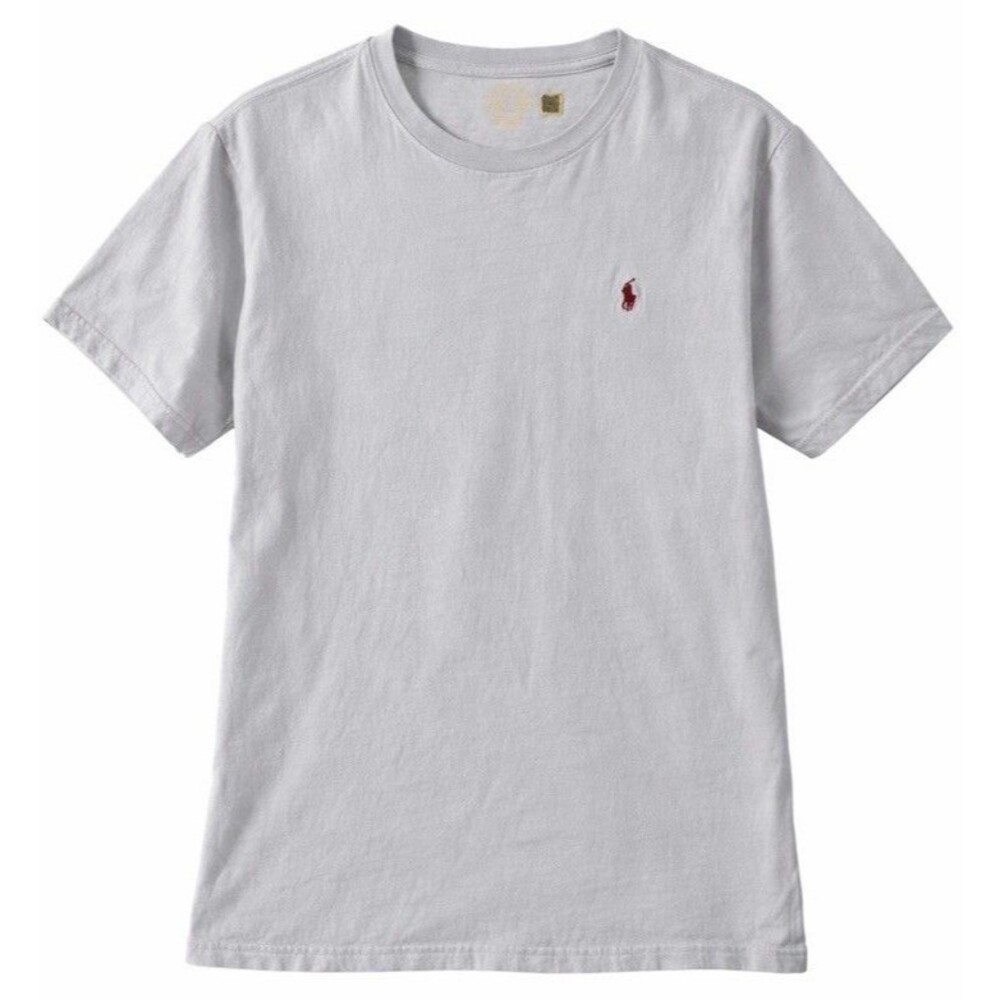 Polo Ralph Lauren Shirt Boys XL 18-20 Gray Maroon Pony Logo Short Sleeve Cotton